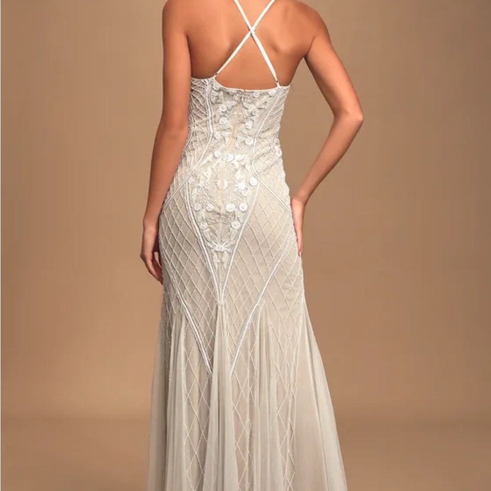Elegant Cream Beaded Evening or Wedding - Picture 5 of 13